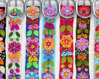 Lote de 50 cintos bordados florais coloridos, atacado cinto peruano, cinto bordado, cinto bordado à mão, cinto boho, cinto étnico