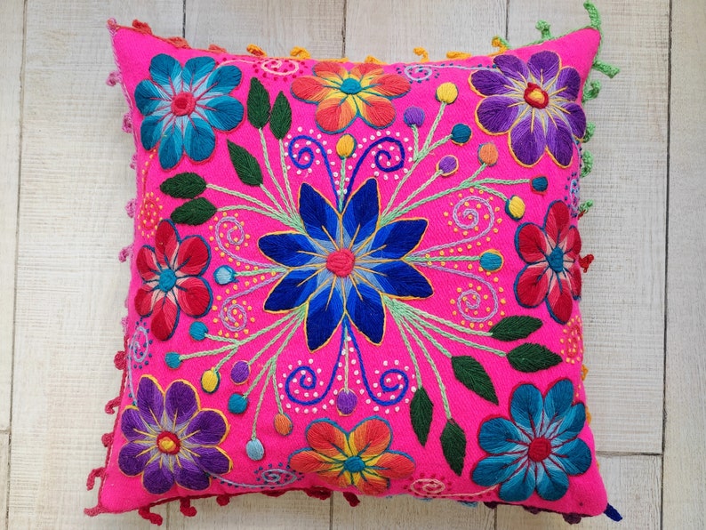 Boho Flower Pillows Turquoise Pillowcase Hippie Pillow Etsy