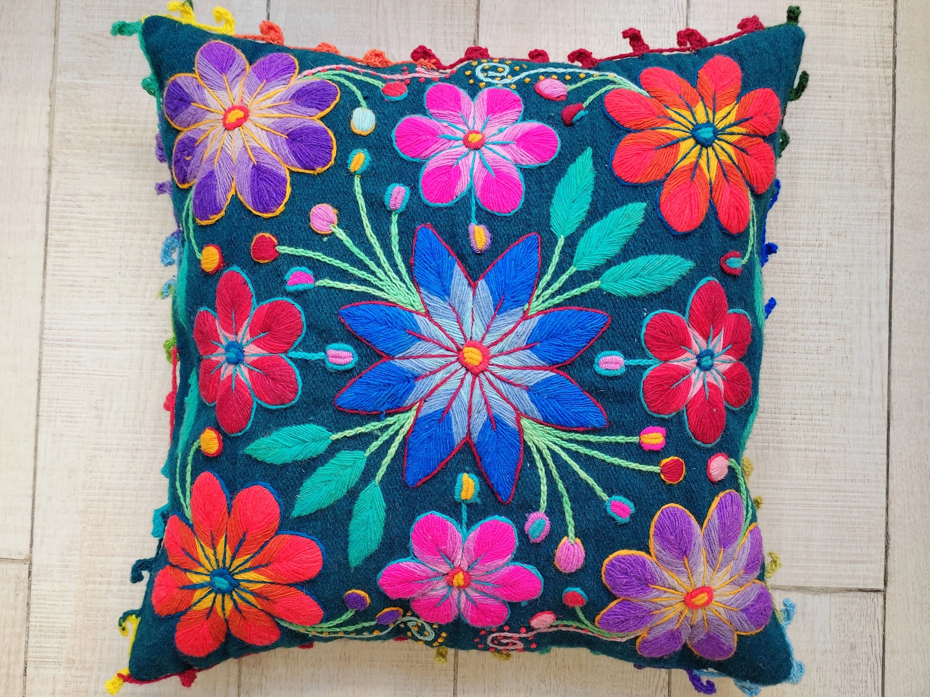 peruvian embroidered pillows