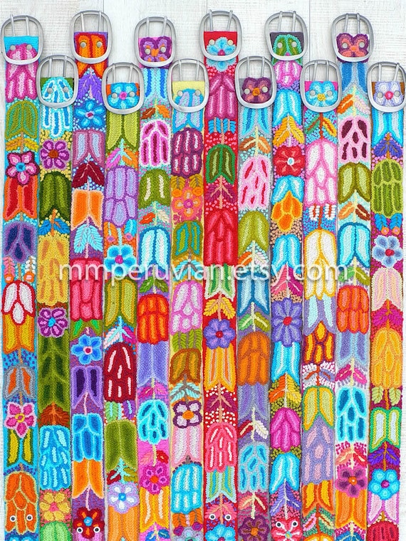 Lot of 50 Embroidered Belt Floral Colorful, Wholesale Belt  display picture 1