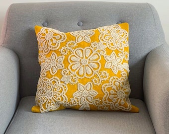 Embroidered boho pillow case, colorful pillow case, decorative cushion, handmade ethnic sofa pillow, Peruvian pillow