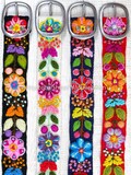 Hand embroidered belt floral colorful, peruvian embroidered belts, floral ethnic belt, boho belt wool, gifts for her, floral ethnic belt