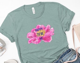 GLÜCKLICH ich zu sein Blumen T-Shirt / Hippie-T-Shirt / Frühlings-T-Shirt / Sommer-T-Shirt