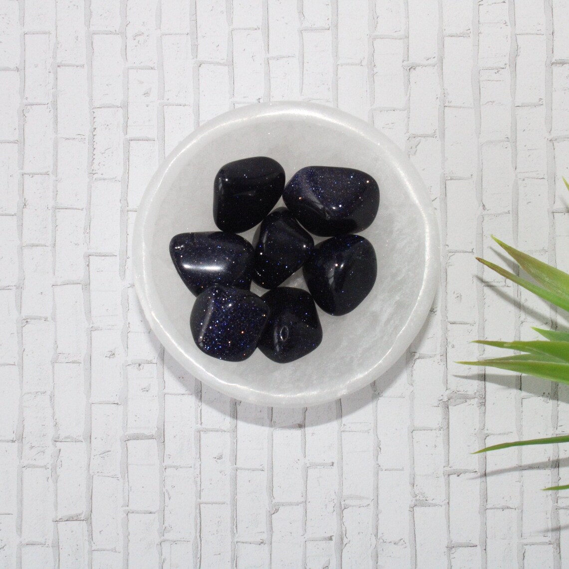 Blue Goldstone Tumbled Stone Etsy