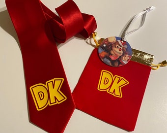 D K Necktie and Christmas Ornament, Great Gift, Father's Day, Birthday, Anniversary, Great Quality