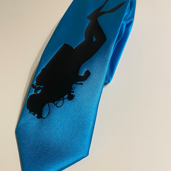 Water Sports Necktie, Fun and Cool, Scuba Dive Tie, Great Gift, Special Events , Birthday, Ocean