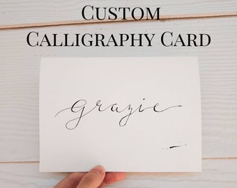 Custom Calligraphy Card, Blank Card, Custom Fonts, Calligraphy, Custom Gift