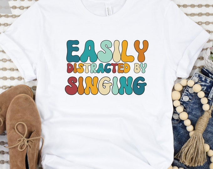 Retro Singing T-Shirt, Singer Shirt, Gift For Music Lover Gifts, Singing T-Shirts, Theatre Shirts Tshirt, Singer Shirts, Musician Tee
