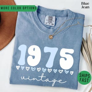 1975 Vintage Birthday Gift Tee, Retro Style, 50th Birthday for Women, Vintage 1975 T-Shirt, 50th Birthday, 50th Birthday Gift, Father Gift