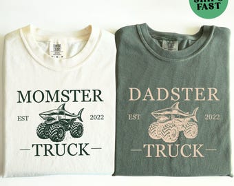 Custom Shark Monster Truck Birthday Shirts, Matching Family Monster Truck Birthday Shirts, Custom Birthday Truck Shirt, Monster Truck Shirt