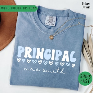 Personalized Principal Tee, Custom School Staff Shirt With Name, Teacher Team Shirt, Back To School Gift, Custom Educator Shirt 2025