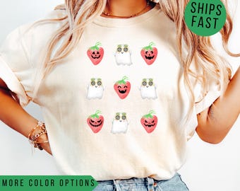 Summerween Shirt, Funny Summer-ween Tshirt, Summerween Strawberry Shirt, Spooky Summer Tee, Halloween Gift,Year-Round,Beach Skelly