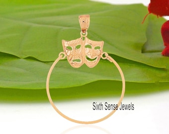 14k Gold Charm Holder Pendant, Multi Enhancer (32x20MM)