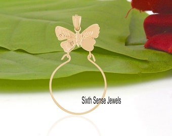 925 Silver Butterfly Charm Holder: 30MM Connector Pendant