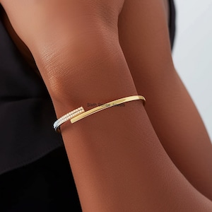 Diamond Hinged Bangle Bracelet, Pavé Diamond Hinged Gold Bangle Bracelet, Beautiful Diamond Gold Bangle Bracelet, 14k Bracelet Bangle