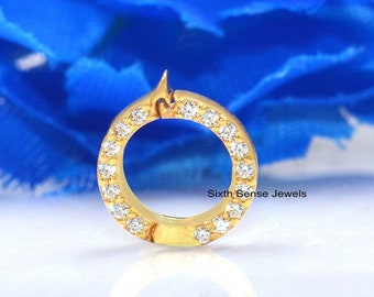 925 Zilveren Diamond Enhancer Lock, Circle Charm Enhancer, Diamond Push Lock, Diamond Charm Connector, Diamond Enhancer Lock,Charm Link Lock