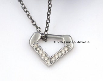 Diamond Charm Holder: 925 Silver Openable Connector, 12MM Enhancer Lock