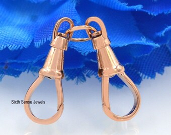 14k Solid Gold Swivel Push Lock: Pendant Charm Hinge (20mm)