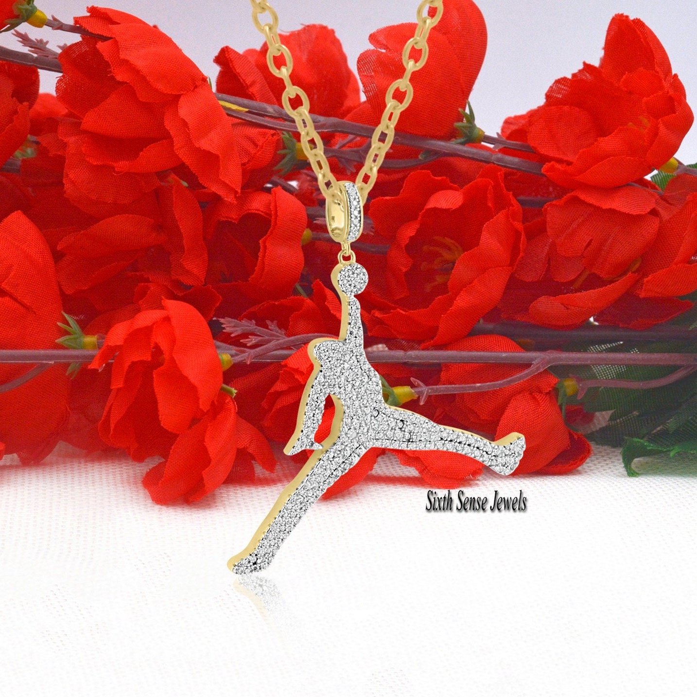 womens gold pendant jordans