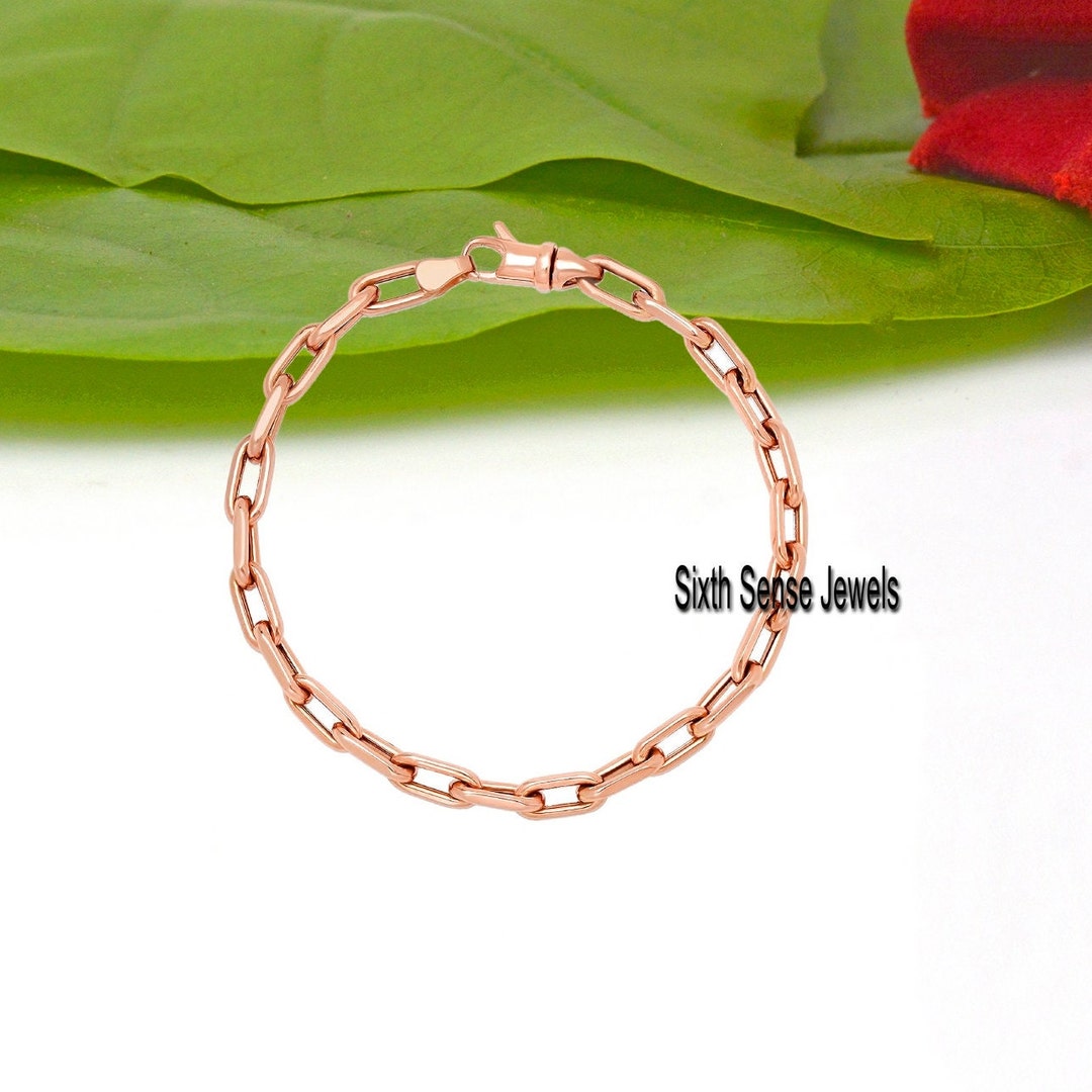 Oval Link Clasp Bracelet Oval Link Chain Bracelet Oval Long Etsy