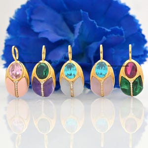14K Gold Plated Gemstone Scarab Pendant, Hand Carving Scarab, Carved Scarab Pendant, Designer Scarab Charm, Scarab Charm,Scarab Amulet Charm