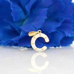 Colgante de inicial esmaltado en plata 925, colgante de letra esmaltada en plata de ley, colgante de inicial esmaltado hecho a mano, colgante de inicial esmaltado