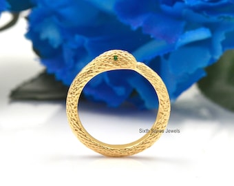 925 Silver Ouroboros Snake Ring, Dainty Serpent Jewelry