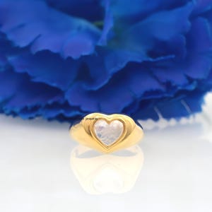 Malachite Heart Signet Ring, Heart Malachite Stone Ring, Malachite Heart Signet Ring, Gemstone Heart Signet Ring, Heart Signet Ring
