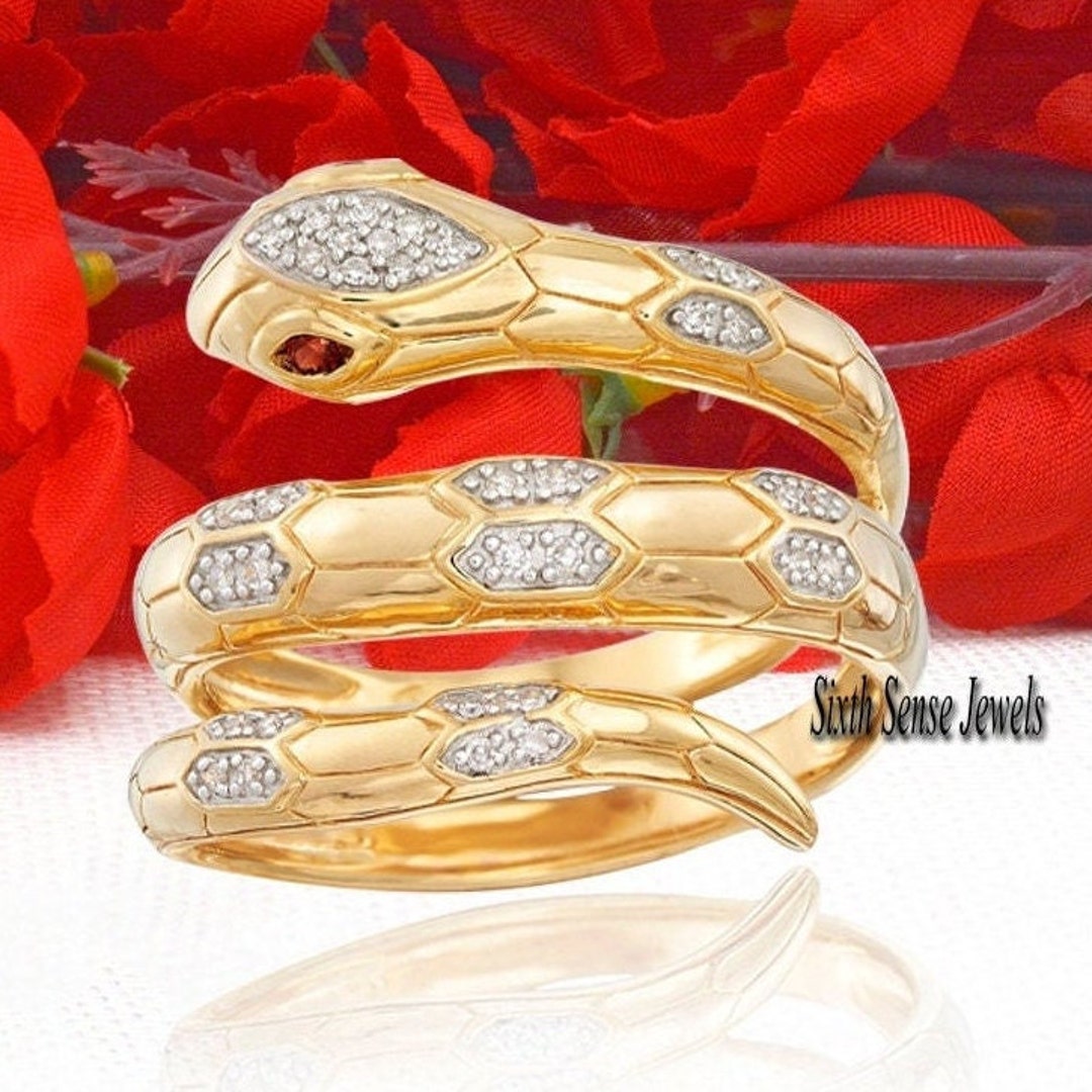 Pave Diamond Snake Ring, Serpent Ring Pave Diamond Snake Ring, Silver Animal Ring, Open Diamond