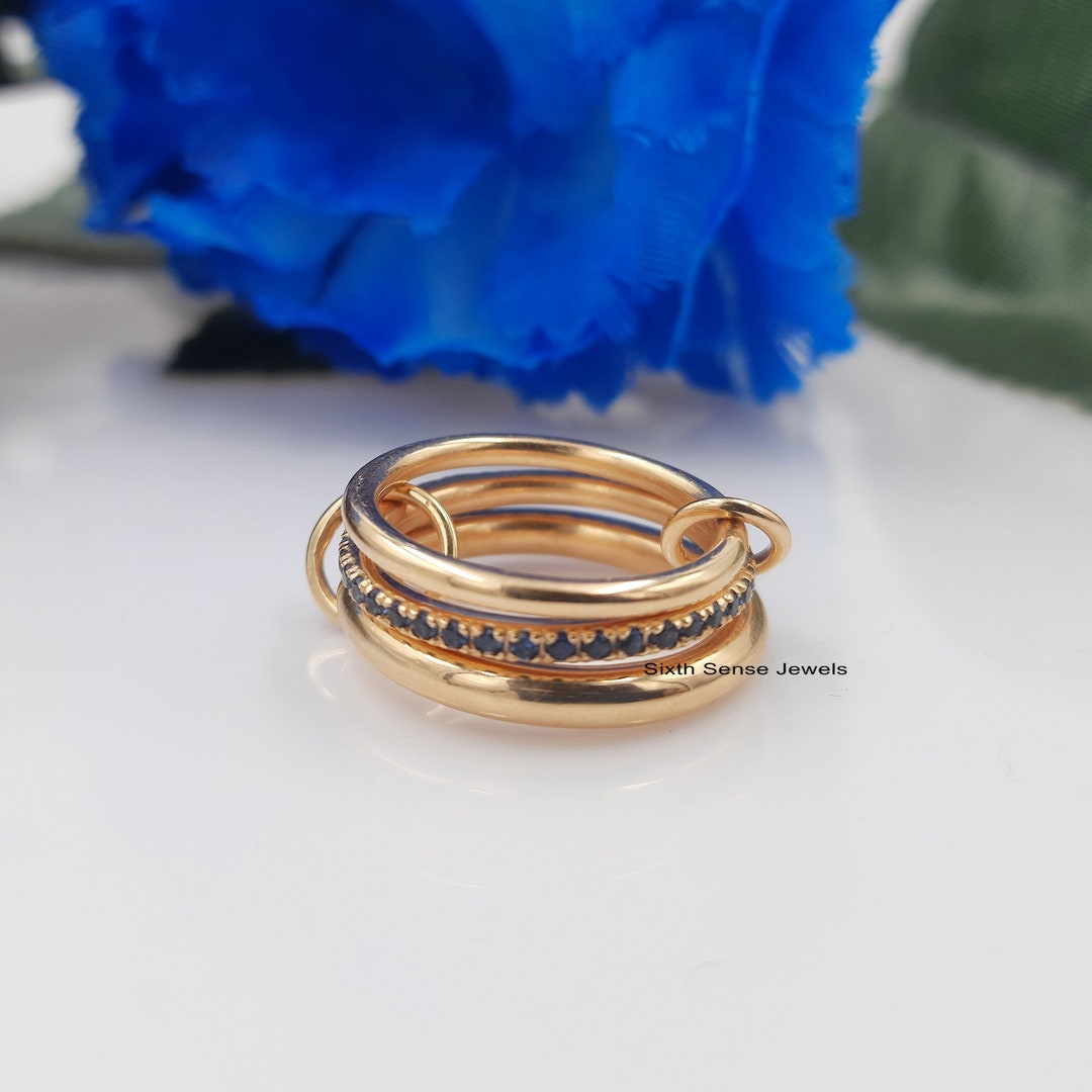 925 Silver Diamond Connector Link Band Ring, Connector Link Band Ring