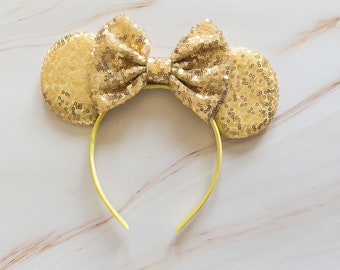 Gold Sequin Minnie Mouse Ears