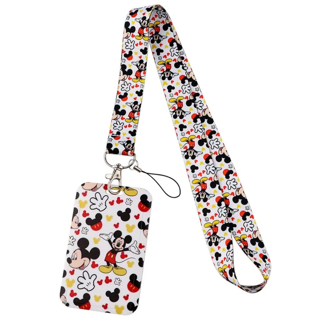 Mickey Mouse Lanyard With ID Holder, Disney Pin Trading Lanyard - Etsy
