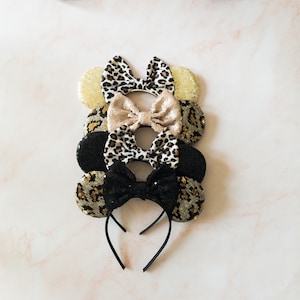 Leopard Minnie Mouse Ears, Leopard Mickey Ears, Cheetah Minnie Ears, Animal Print Minnie Ears
