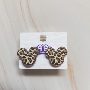 Leopard Mickey Earrings