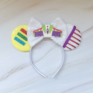 Buzz Lightyear Minnie Ears with spaceship on bow, Buzz Lightyear Mickey Ears, Toy Story Minnie Ears, Toy Story Mickey Ears