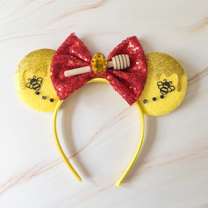 Winnie the Pooh Inspired Minnie Ears, Pooh Mickey Ears