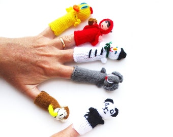 Peruvian Original Finger Puppets Lot of 10 Handwoven and hand knit Finger puppets