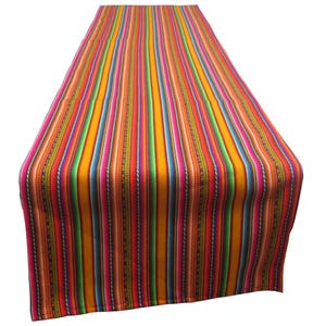 Colorful Table Runner 14 in x 90 Peru Bolivia Ecuador Fabric