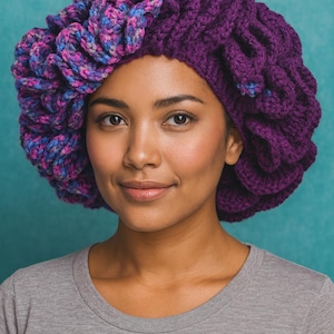 Crochet Ruffle Hat, Wavy Beanie Pattern