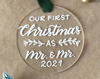 Our First Christmas as Mr. and Mr. Ornament 2021