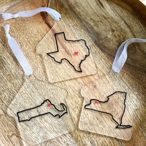Custom State Outline Ornament | Country Outline Ornament | Home Is Where The Heart Is Ornament