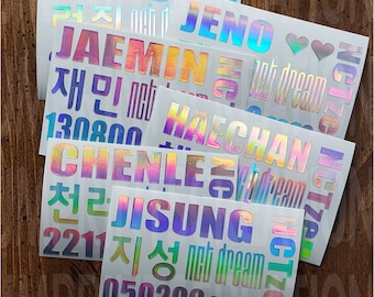 Ensemble d&#39;autocollants NCT Dream Bias Lightstick Set, ensemble de groupe Kpop, ensemble de groupe Kpop Nct