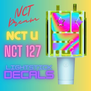 Autocollants NCT lightstick, nct dream, nct 127, autocollants nct u lightstick