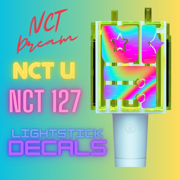 NCT lightstick decals, nct dream, nct 127, nct u lightstick stickers