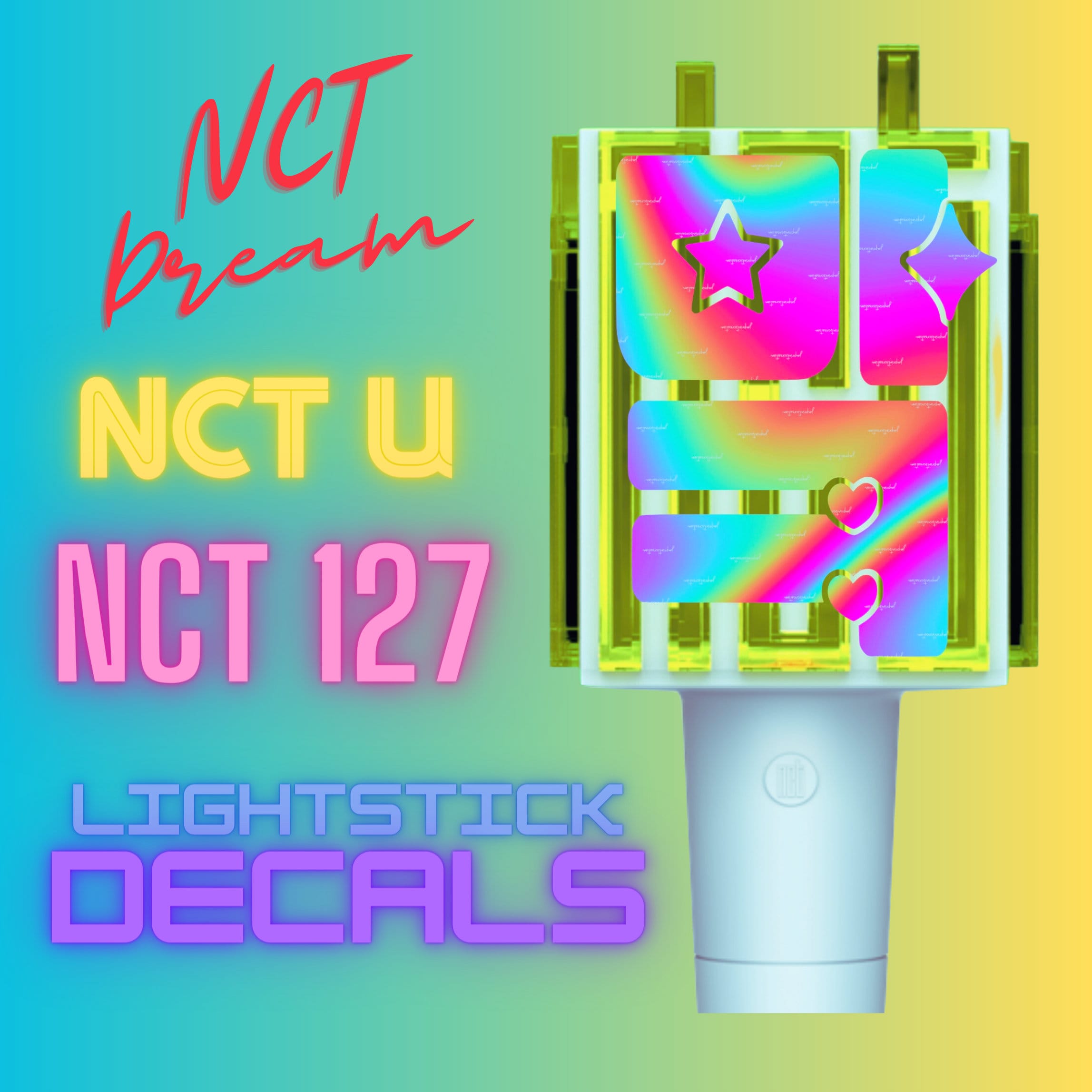 NCT, 127, DREAM Light Stick Decals, K-pop Stickers - Etsy