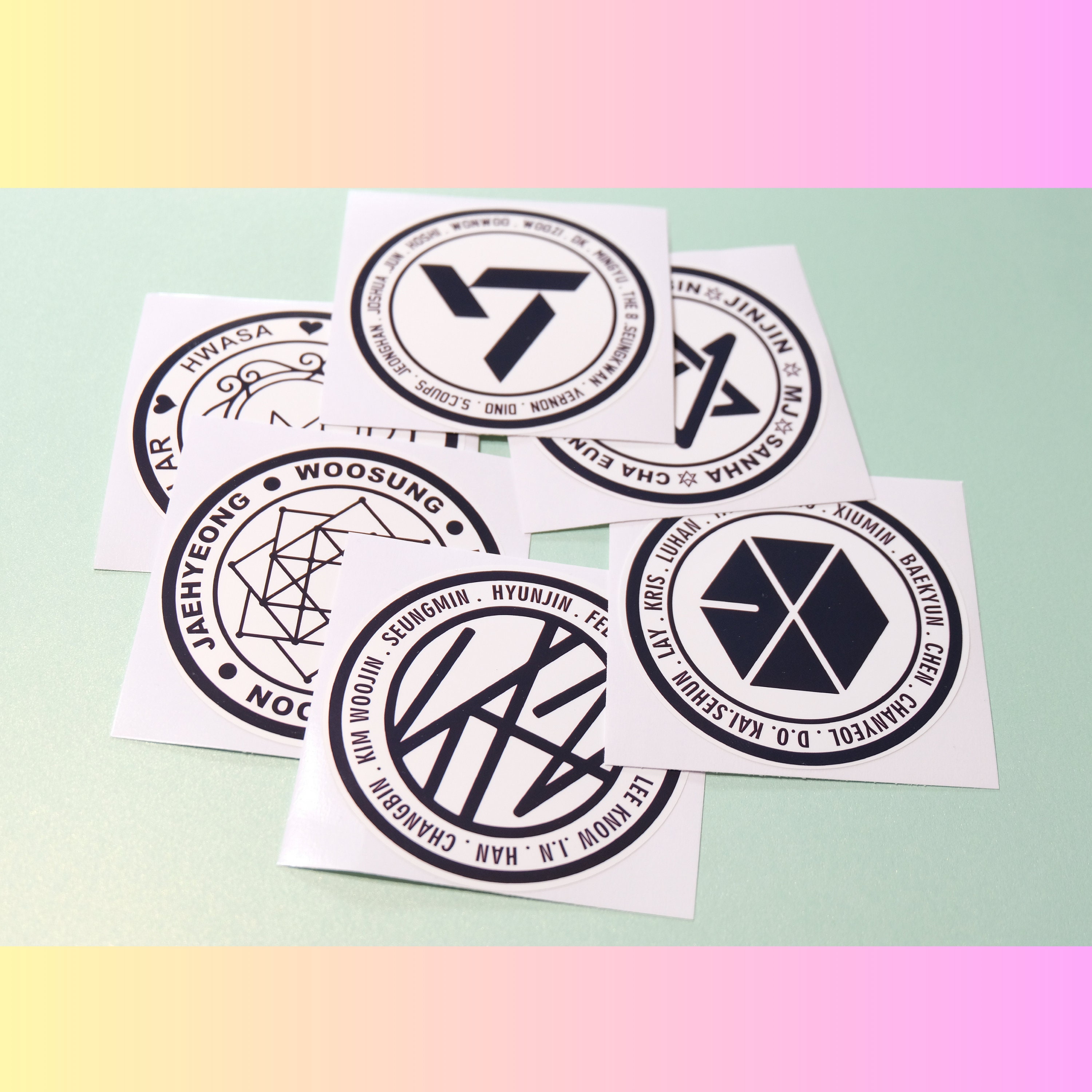 K-pop Group Glossy Stickers, Super Junior, Stray Kids, Waterproof Car ...