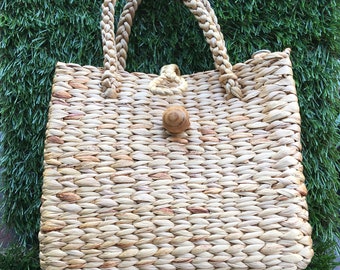 Small bag, Petite bag,  Weaving Bag, Water Hyacinth Bag, Tropical Bag, Handmade Bag, Local Product, Cute little bag, easy going bag,