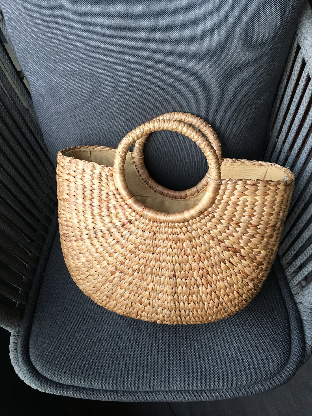 Handmade Water Hyacinth Weaving Bag, Classic Straw Tote - Etsy