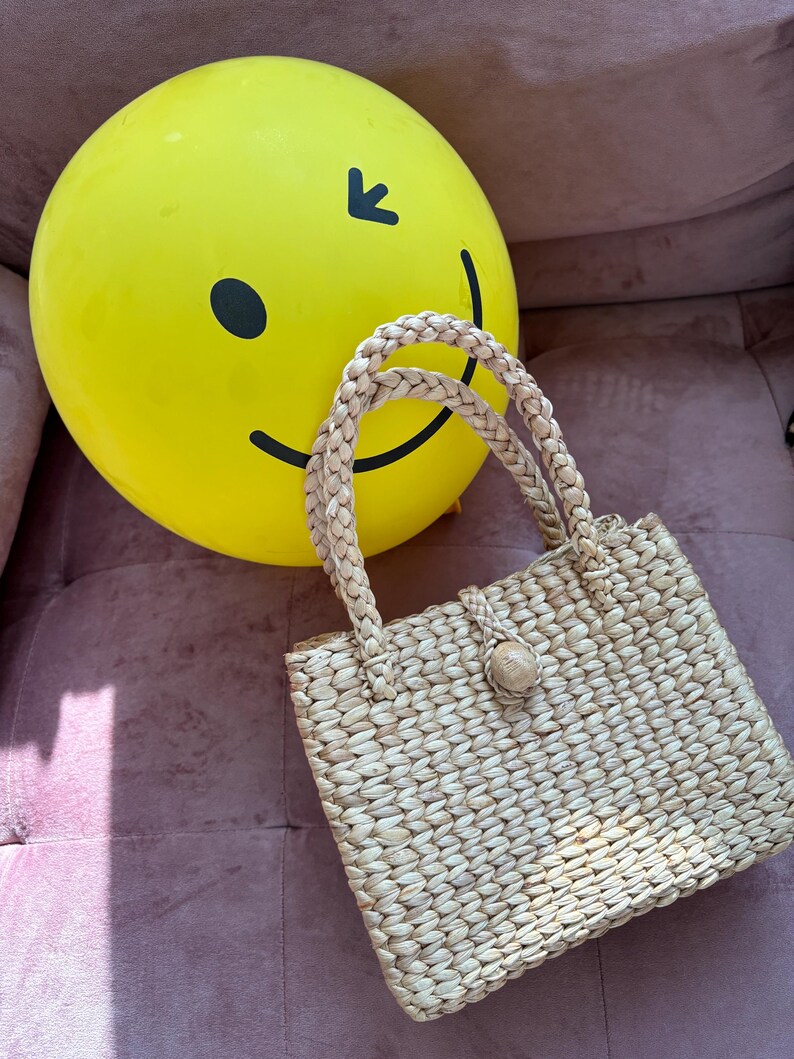 Handmade Water Hyacinth Weaving Bag, Tropical Beach Purse - Etsy