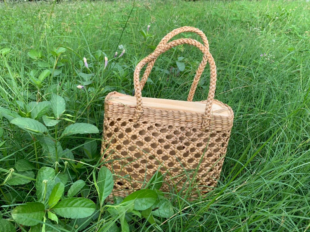 Straw Bag Water Hyacinth Hand Woven Handmade Style Unique Authentic ...